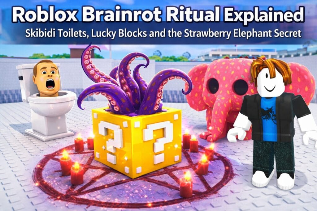 Roblox Brainrot Ritual Explained Skibidi Toilets Lucky Blocks and the Strawberry Elephant Secret
