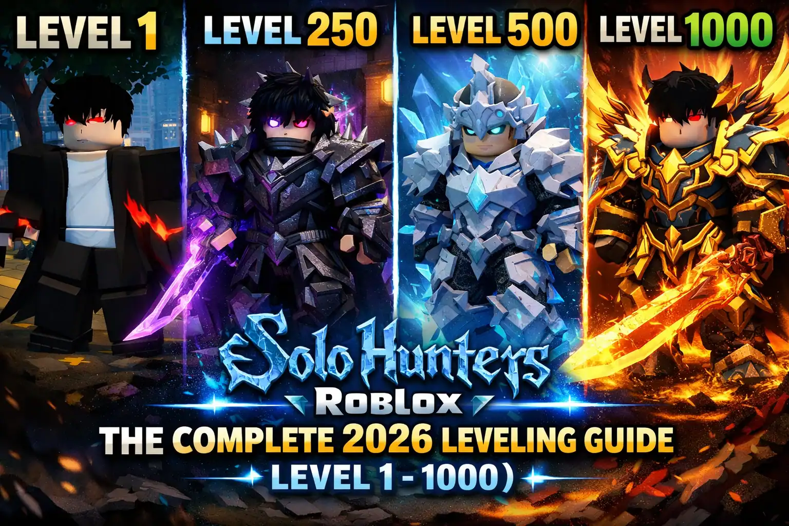 Solo Hunters game screenshot with leveling progression